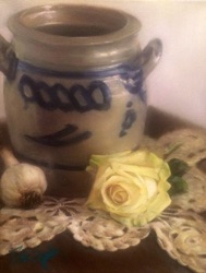 Buttercream Rose w 
 Garlic  11" x 14"  SOLD