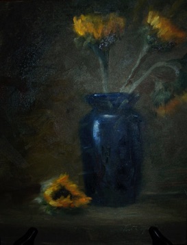 Sunflowers in Blue Vase<br>
11x14   <span style="color: red; font-size: 14px">Sold</span>